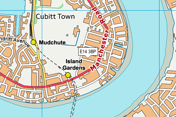 E14 3BP map - OS VectorMap District (Ordnance Survey)