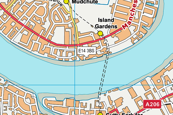 E14 3BS map - OS VectorMap District (Ordnance Survey)