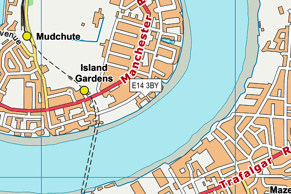 E14 3BY map - OS VectorMap District (Ordnance Survey)