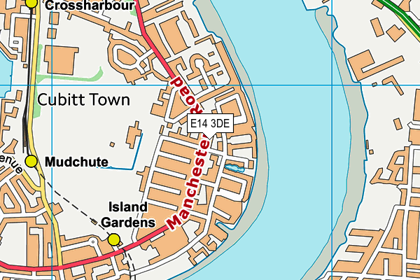 E14 3DE map - OS VectorMap District (Ordnance Survey)