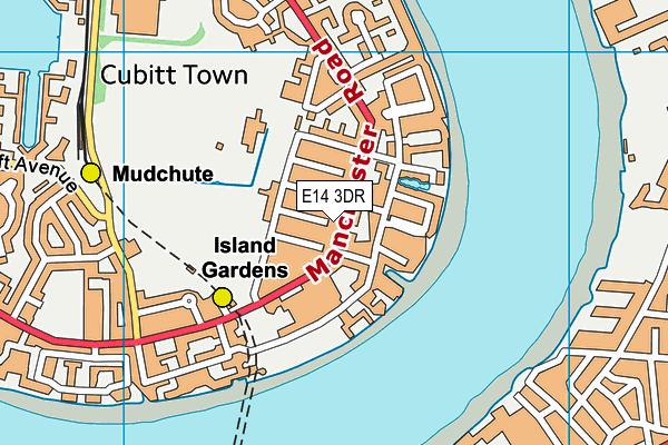 E14 3DR map - OS VectorMap District (Ordnance Survey)