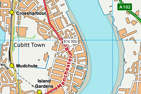 E14 3DU map - OS VectorMap District (Ordnance Survey)
