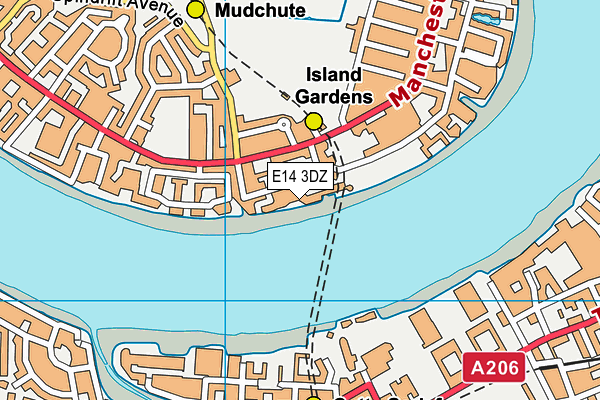 E14 3DZ map - OS VectorMap District (Ordnance Survey)