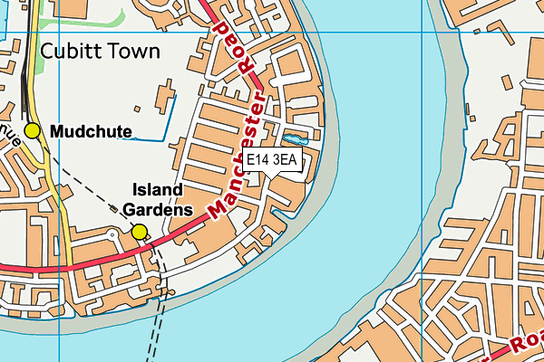 E14 3EA map - OS VectorMap District (Ordnance Survey)