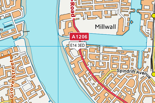 E14 3ED map - OS VectorMap District (Ordnance Survey)