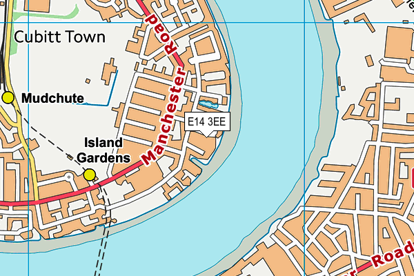 E14 3EE map - OS VectorMap District (Ordnance Survey)