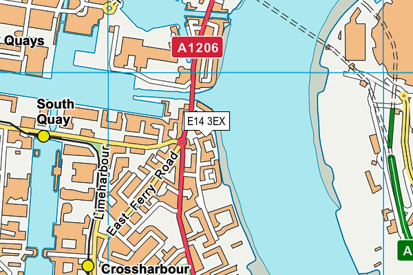 E14 3EX map - OS VectorMap District (Ordnance Survey)