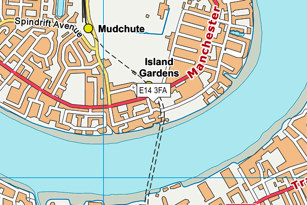 E14 3FA map - OS VectorMap District (Ordnance Survey)