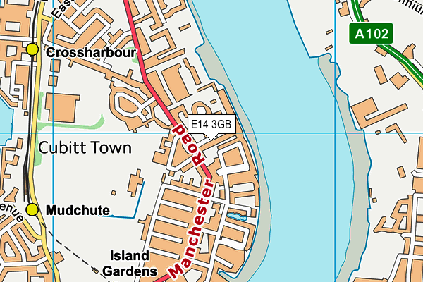 E14 3GB map - OS VectorMap District (Ordnance Survey)