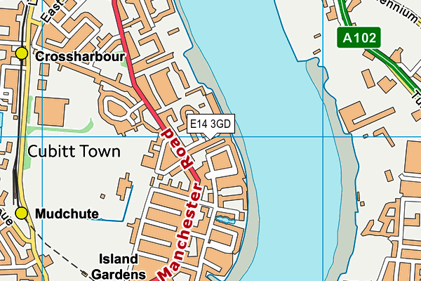 E14 3GD map - OS VectorMap District (Ordnance Survey)