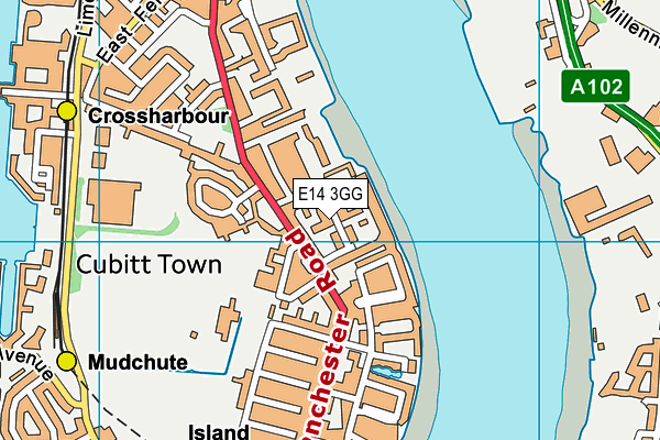 E14 3GG map - OS VectorMap District (Ordnance Survey)