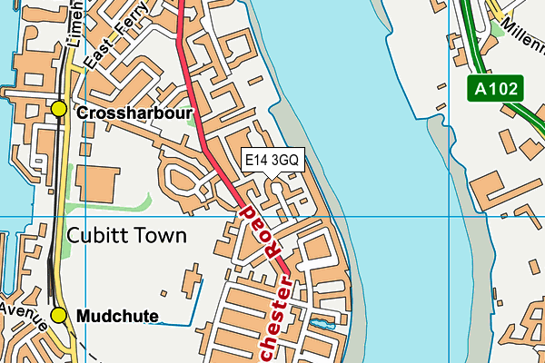 E14 3GQ map - OS VectorMap District (Ordnance Survey)