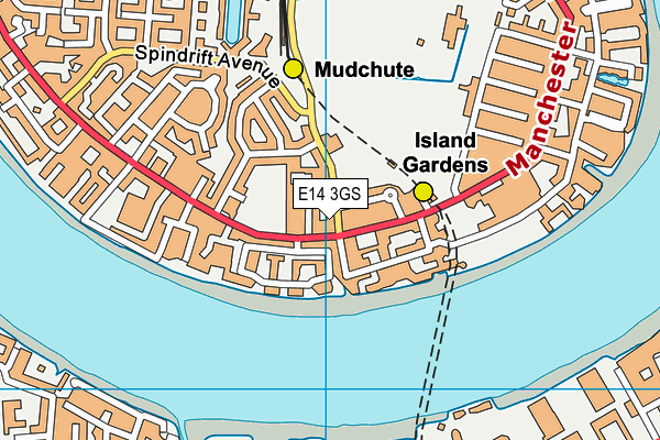 E14 3GS map - OS VectorMap District (Ordnance Survey)