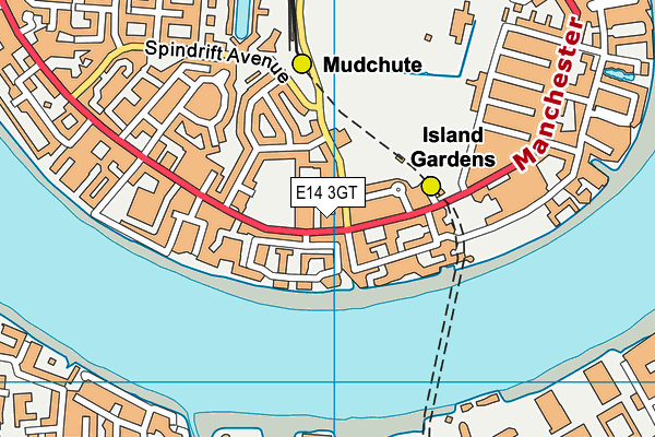 E14 3GT map - OS VectorMap District (Ordnance Survey)