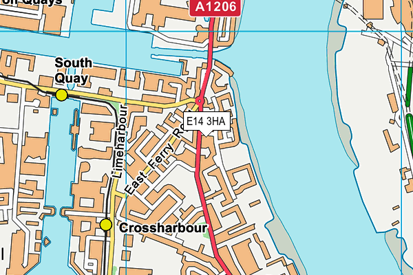 E14 3HA map - OS VectorMap District (Ordnance Survey)