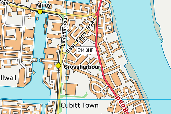 E14 3HF map - OS VectorMap District (Ordnance Survey)