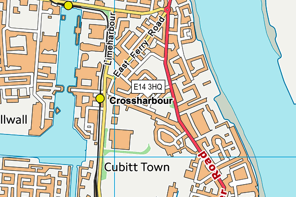 E14 3HQ map - OS VectorMap District (Ordnance Survey)