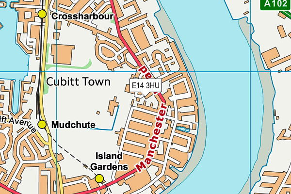 E14 3HU map - OS VectorMap District (Ordnance Survey)