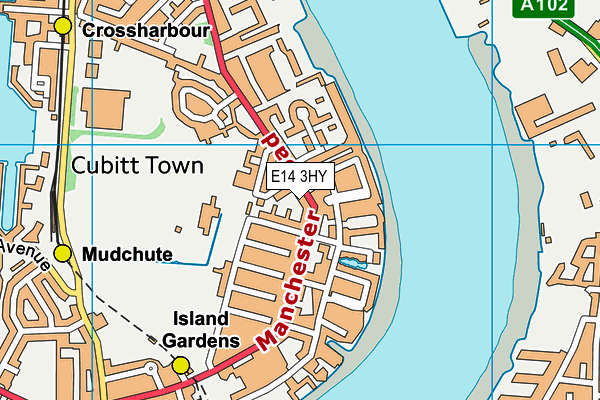 E14 3HY map - OS VectorMap District (Ordnance Survey)