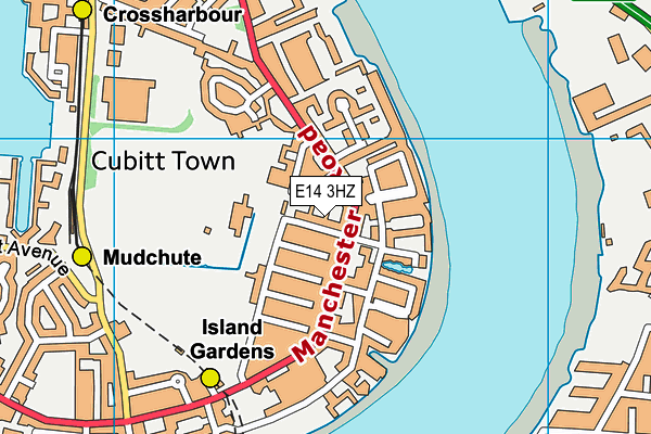 E14 3HZ map - OS VectorMap District (Ordnance Survey)