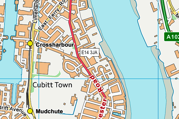 E14 3JA map - OS VectorMap District (Ordnance Survey)