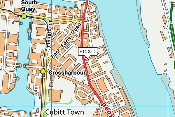 E14 3JD map - OS VectorMap District (Ordnance Survey)