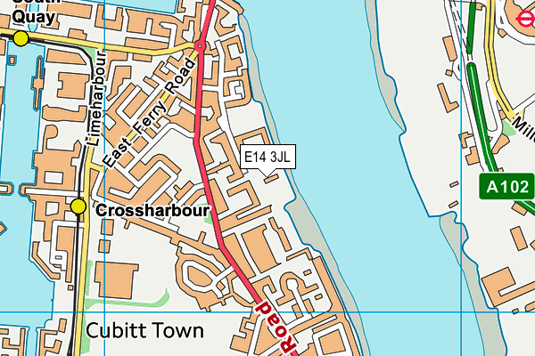 E14 3JL map - OS VectorMap District (Ordnance Survey)