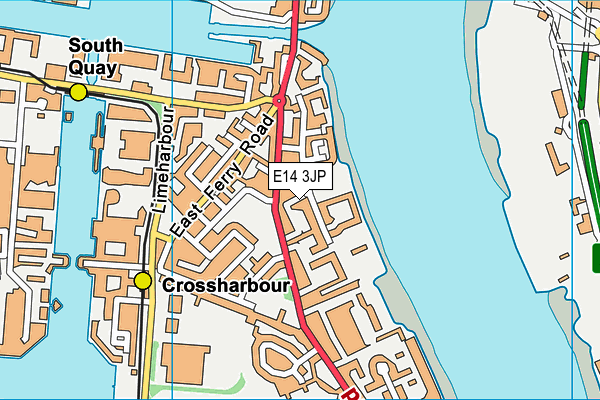 E14 3JP map - OS VectorMap District (Ordnance Survey)