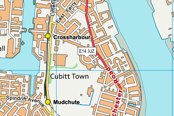 E14 3JZ map - OS VectorMap District (Ordnance Survey)