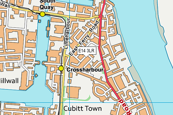 E14 3LR map - OS VectorMap District (Ordnance Survey)