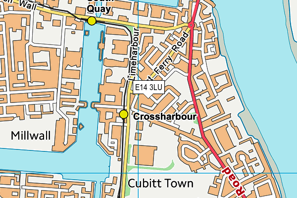 E14 3LU map - OS VectorMap District (Ordnance Survey)