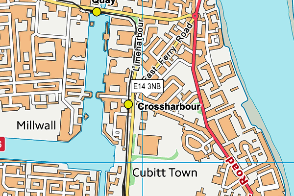 E14 3NB map - OS VectorMap District (Ordnance Survey)