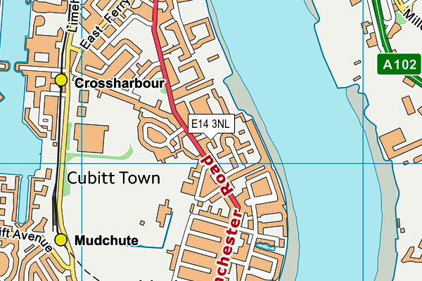 E14 3NL map - OS VectorMap District (Ordnance Survey)