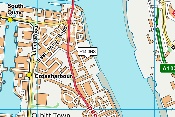 E14 3NS map - OS VectorMap District (Ordnance Survey)