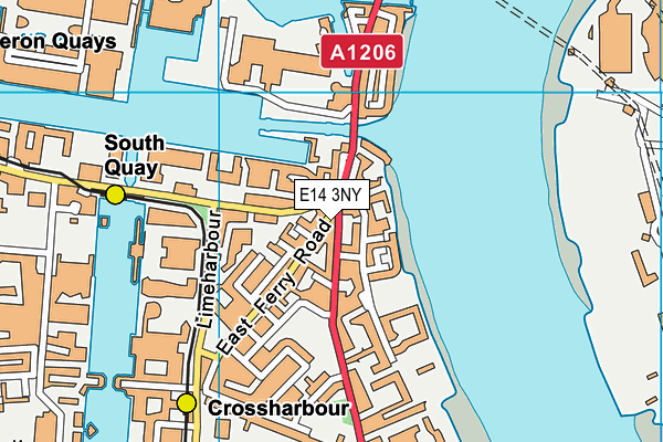 E14 3NY map - OS VectorMap District (Ordnance Survey)