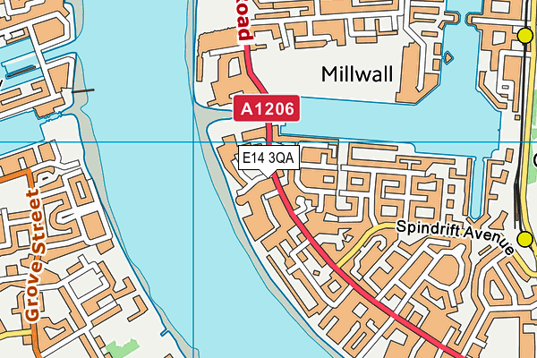 E14 3QA map - OS VectorMap District (Ordnance Survey)