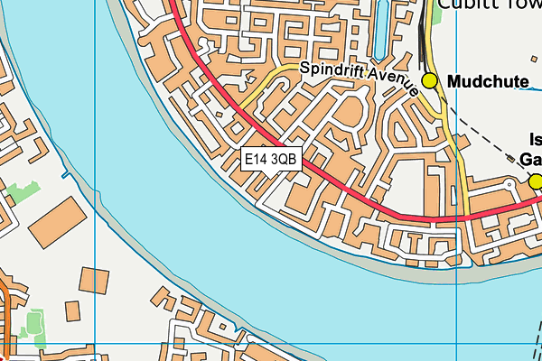 E14 3QB map - OS VectorMap District (Ordnance Survey)