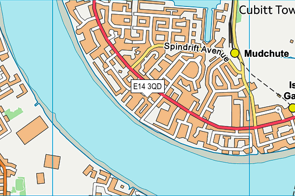 E14 3QD map - OS VectorMap District (Ordnance Survey)