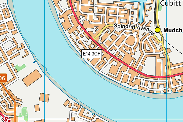 E14 3QF map - OS VectorMap District (Ordnance Survey)