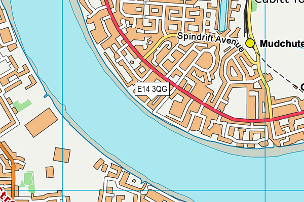 E14 3QG map - OS VectorMap District (Ordnance Survey)