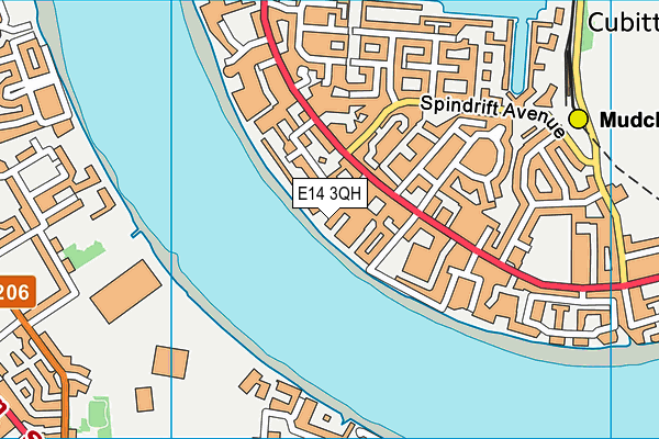 E14 3QH map - OS VectorMap District (Ordnance Survey)