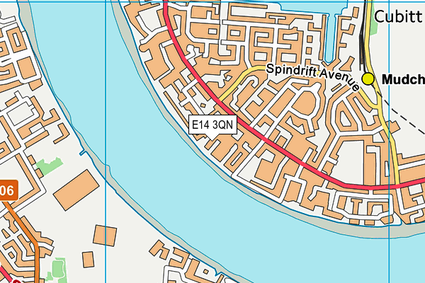 E14 3QN map - OS VectorMap District (Ordnance Survey)