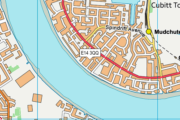 E14 3QQ map - OS VectorMap District (Ordnance Survey)