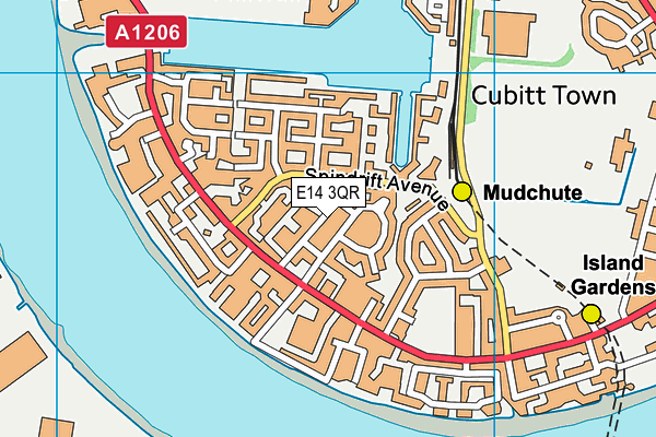 E14 3QR map - OS VectorMap District (Ordnance Survey)