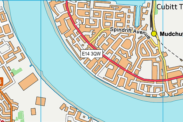 E14 3QW map - OS VectorMap District (Ordnance Survey)