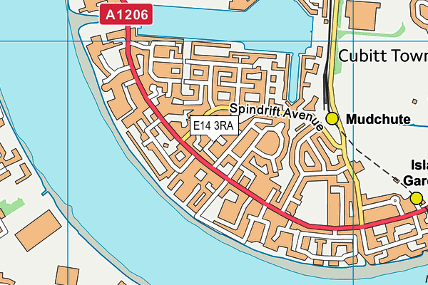 E14 3RA map - OS VectorMap District (Ordnance Survey)