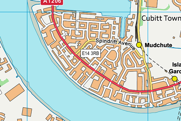 E14 3RB map - OS VectorMap District (Ordnance Survey)