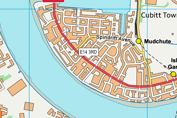 E14 3RD map - OS VectorMap District (Ordnance Survey)