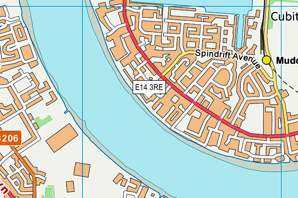 E14 3RE map - OS VectorMap District (Ordnance Survey)