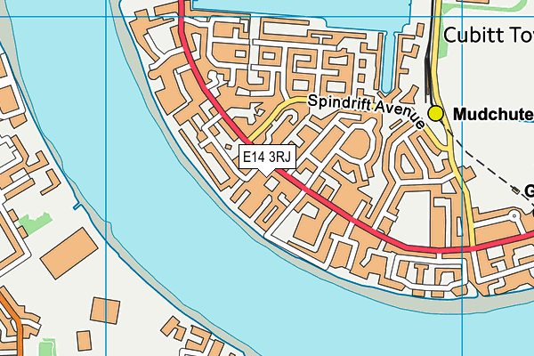 E14 3RJ map - OS VectorMap District (Ordnance Survey)